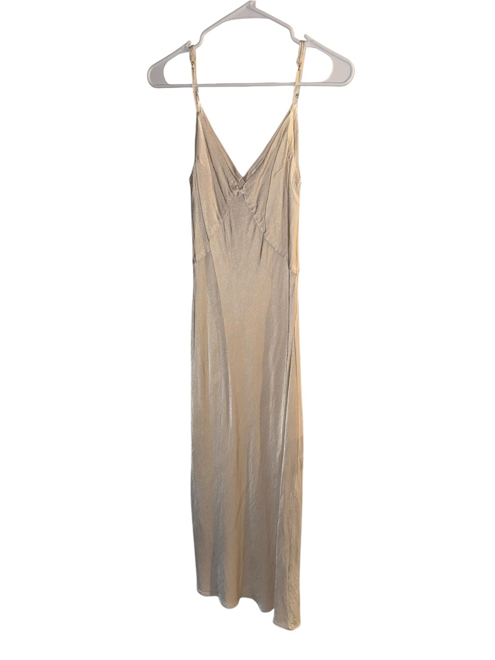 DISSH Champagne Gold Satin Slip Maxi Dress Fairycore Whimsical Dress
